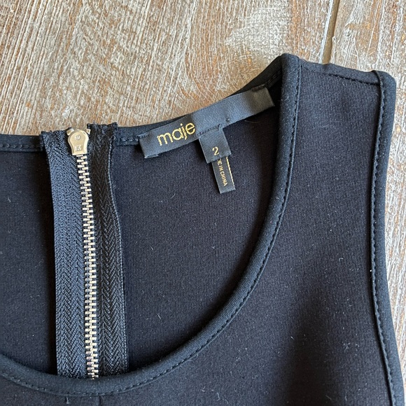 Maje Ralph Black Dress Flower Tulle - Picture 3 of 12